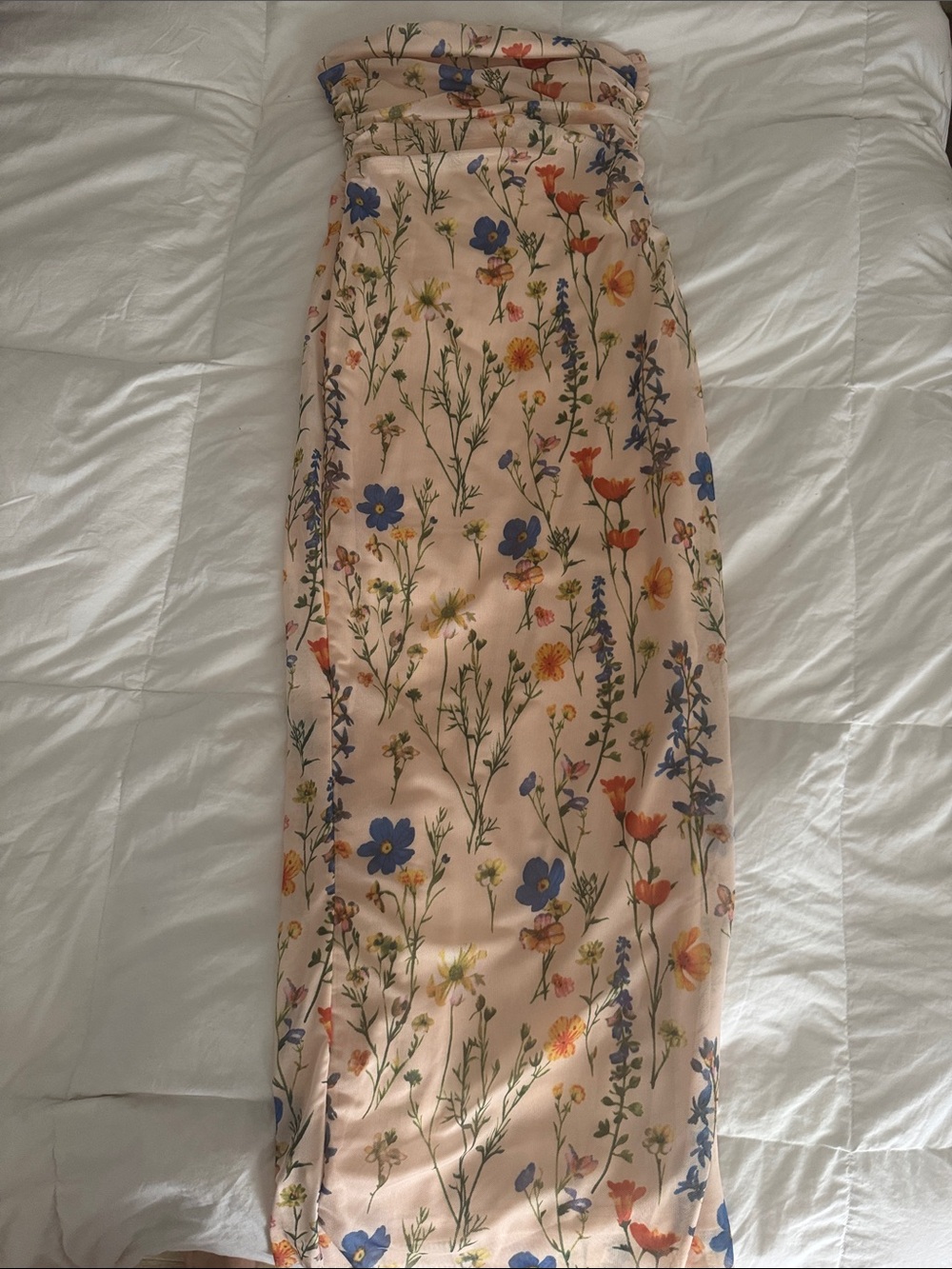 SHEIN Blush Pink Floral Maxi Dress with Multicolor Blooms